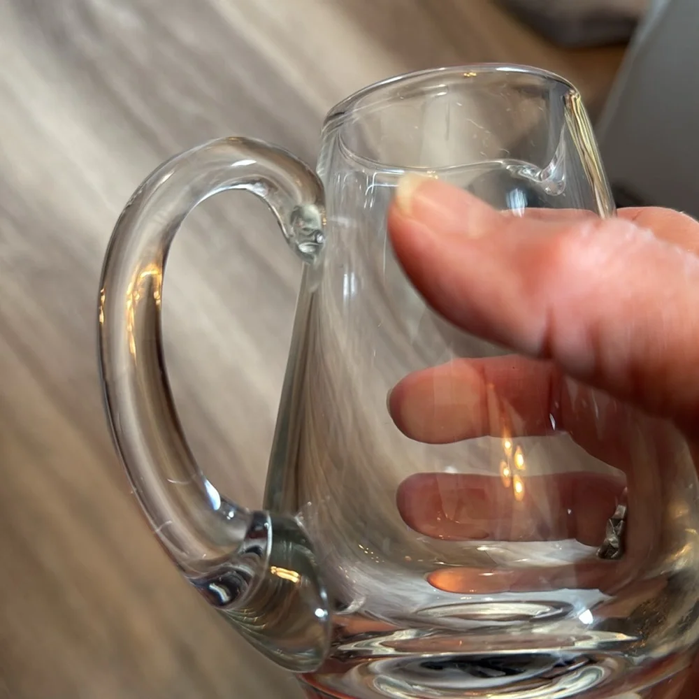 Vintage hand blown glass creamer